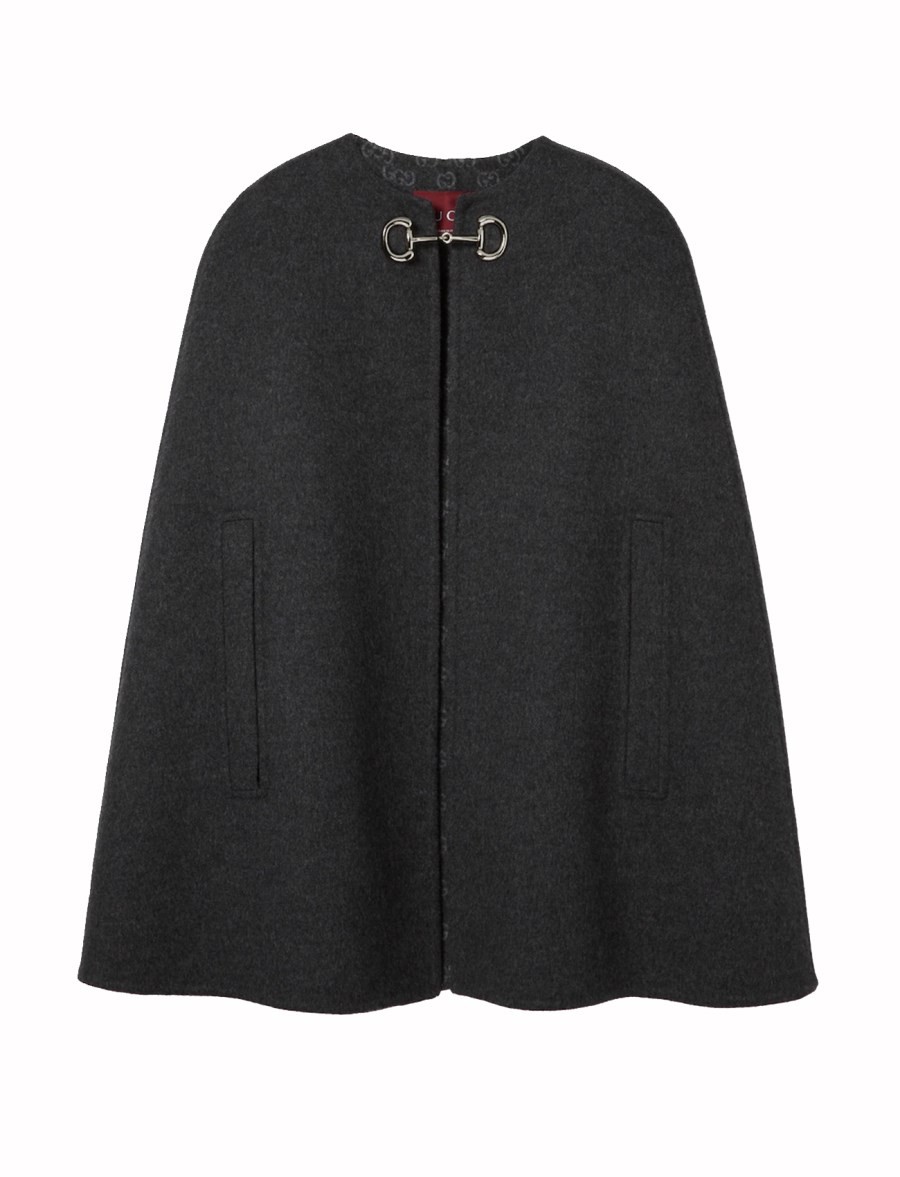 Gucci WOOL AND SILK CAPE WITH CLAMP