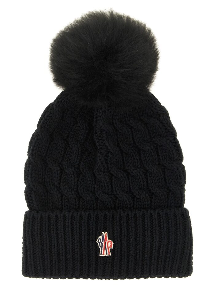 moncler grenoble wool beanie with pon pon MONCLER GRENOBLE Wool Beanie With Pon-pon