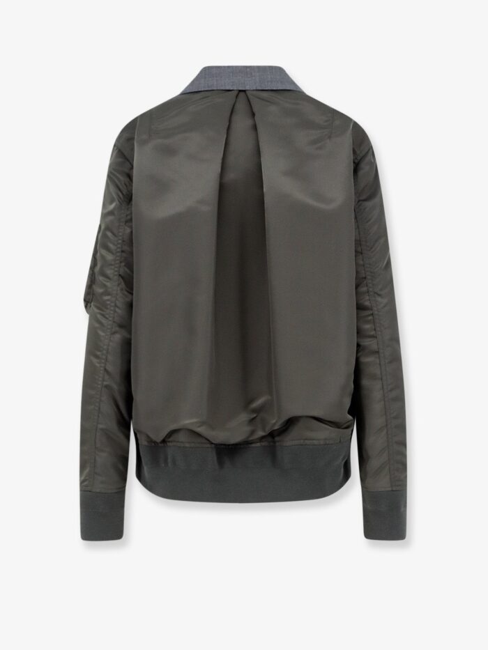 SACAI Wool Blazer With Nylon Sleeves