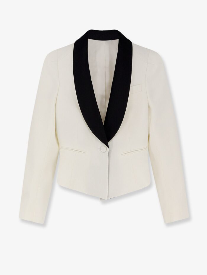 alexander mcqueen wool blazer with satin lapel Alexander Mcqueen Wool Blazer With Satin Lapel