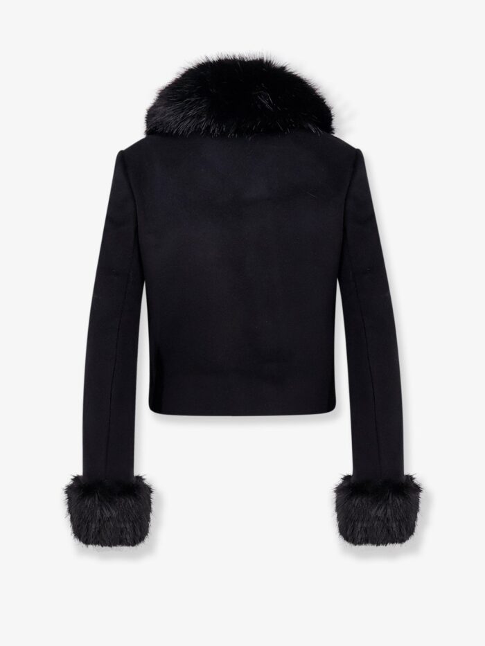 SELF PORTRAIT Wool Blend Blazer With Faux Fur Details