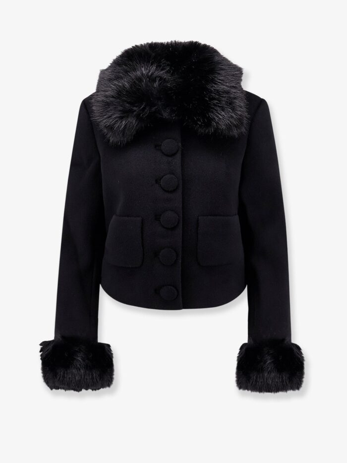 SELF PORTRAIT Wool Blend Blazer With Faux Fur Details