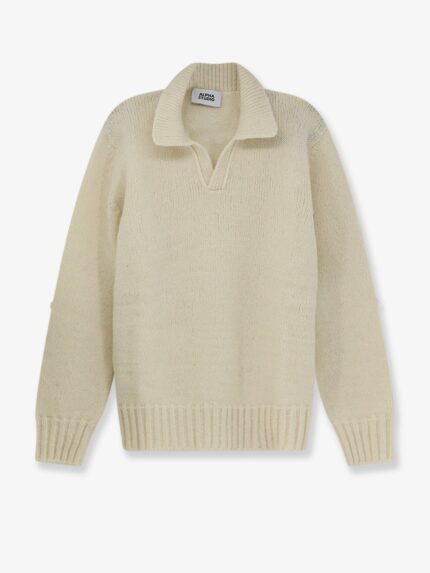 ALPHA-STUDIO Wool Blend Ribbed Collar Sweater