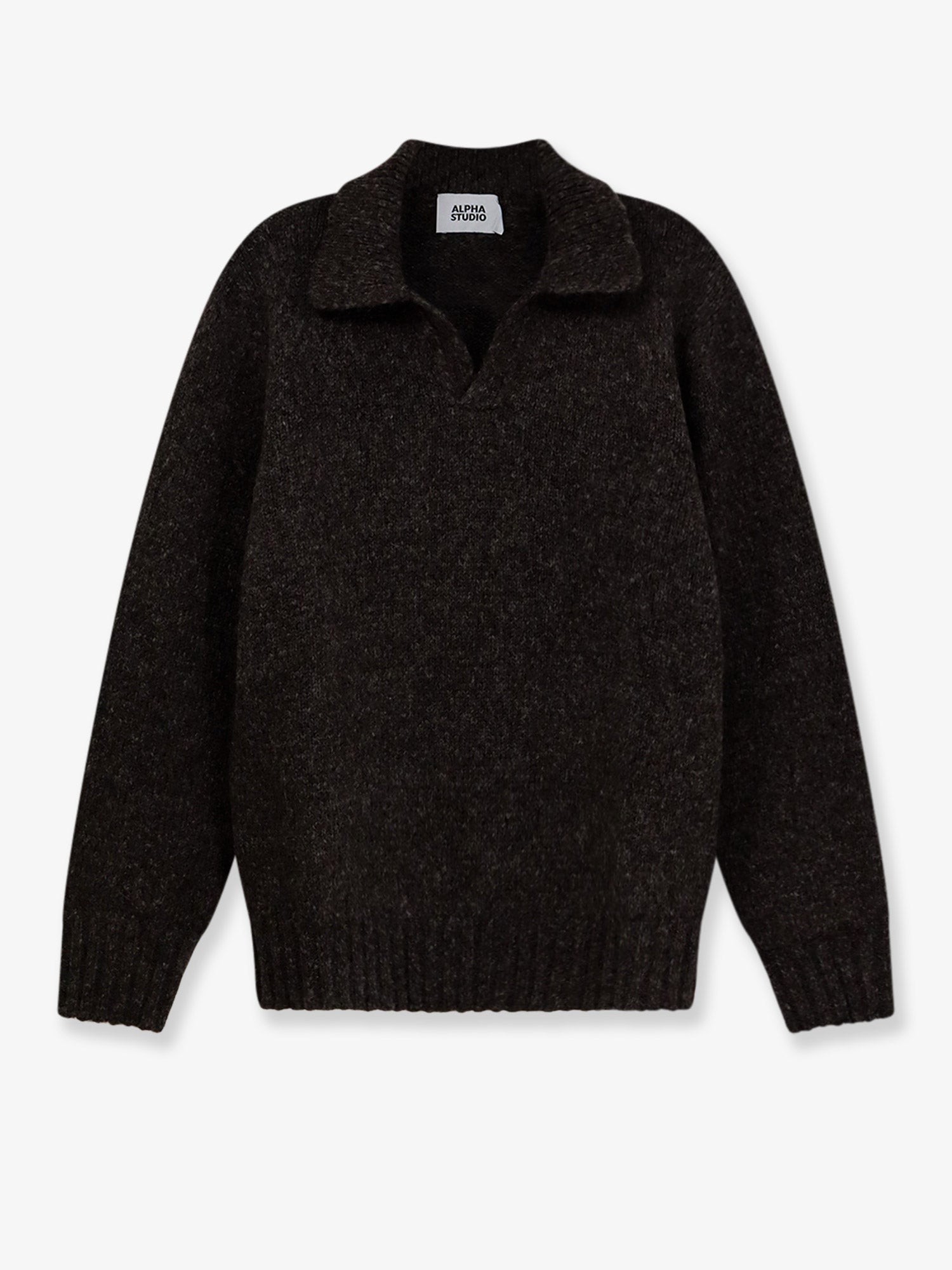 ALPHA-STUDIO Wool Blend Ribbed Collar Sweater