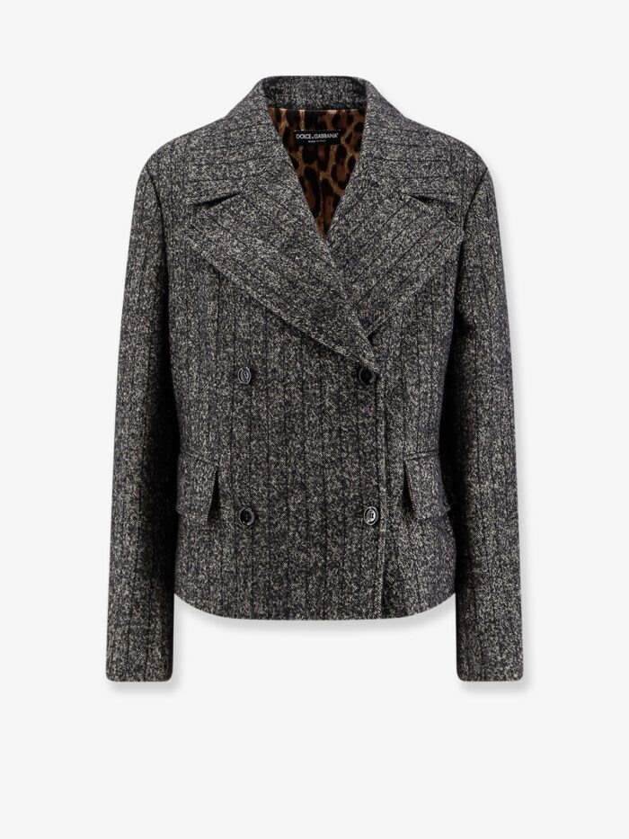 dolce & gabbana wool blend striped double breasted blazer Dolce & Gabbana Wool Blend Striped Double-breasted Blazer