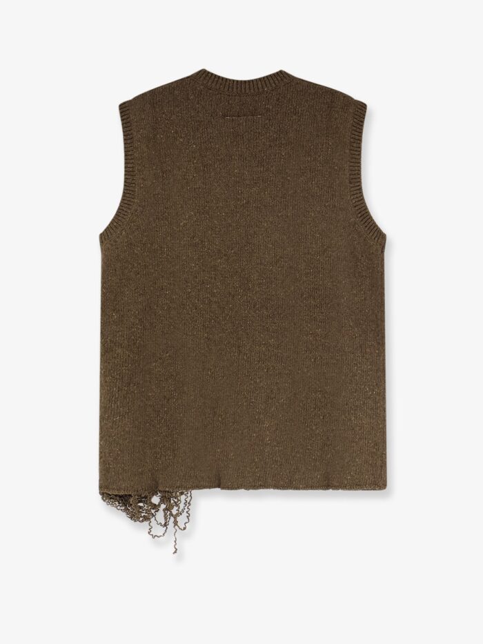 MM6 MAISON MARGIELA Wool Blend Vest With Used Effect