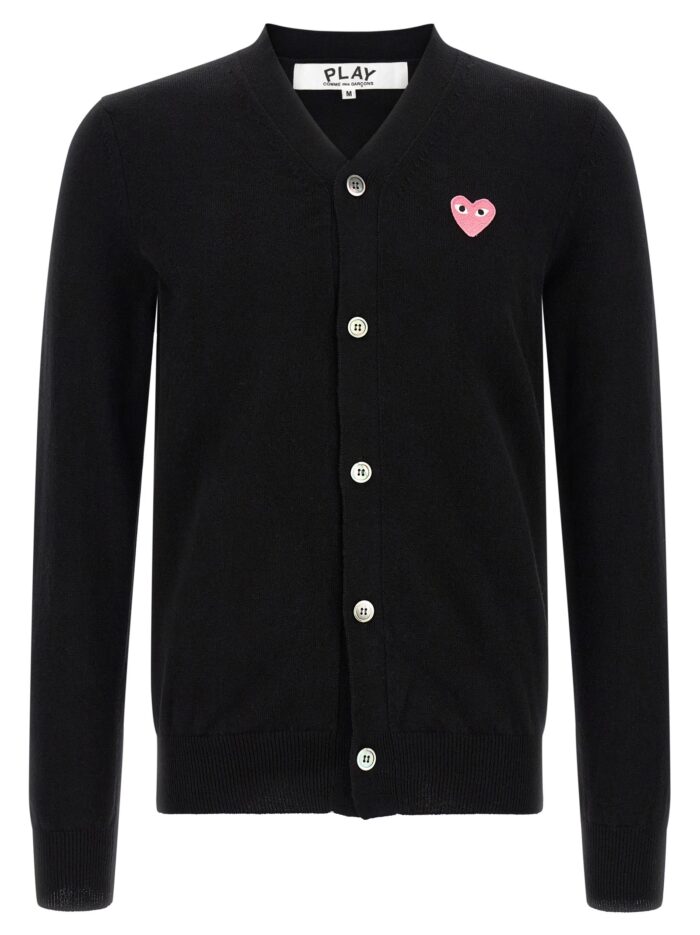 COMME DES GARCONS PLAY Wool Cardigan With Heart Patch