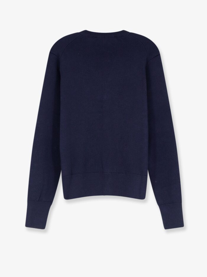 AMI PARIS Wool Cardigan With Iconic Embroidery