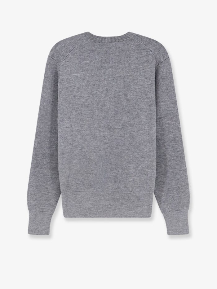 AMI PARIS Wool Cardigan With Iconic Embroidery