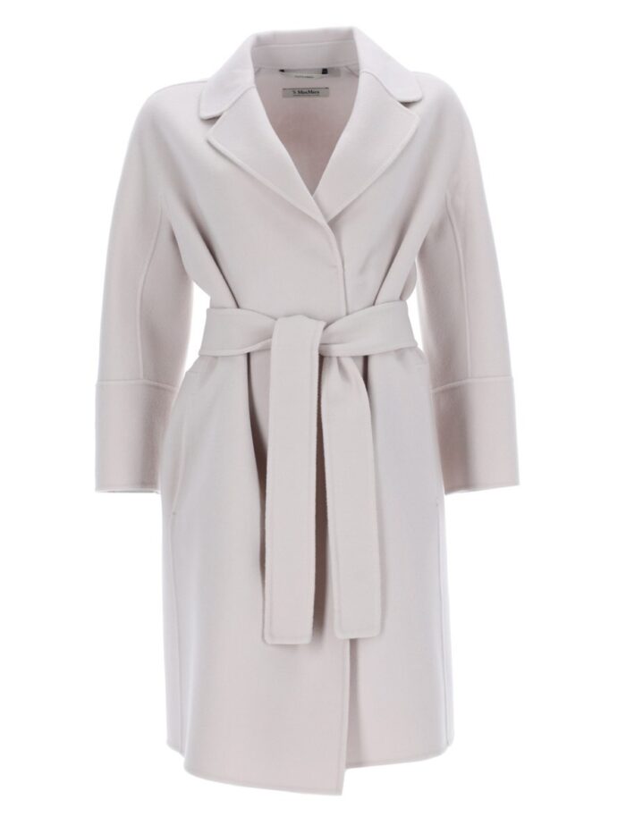 s max mara wool coat with belt S MAX MARA WOOL COAT WITH BELT