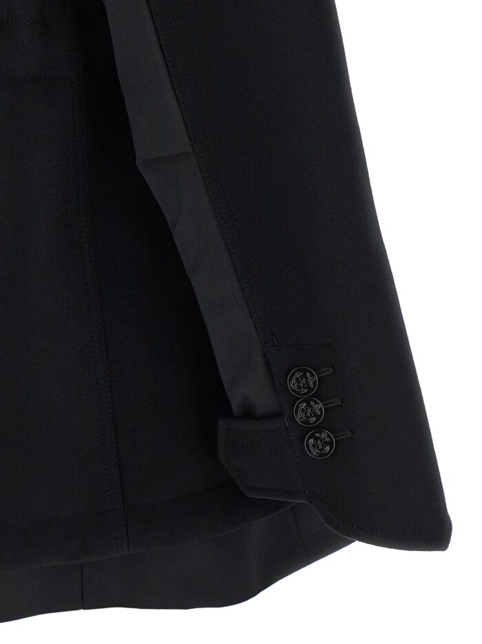 SACAI Wool Coat With Fur Insert