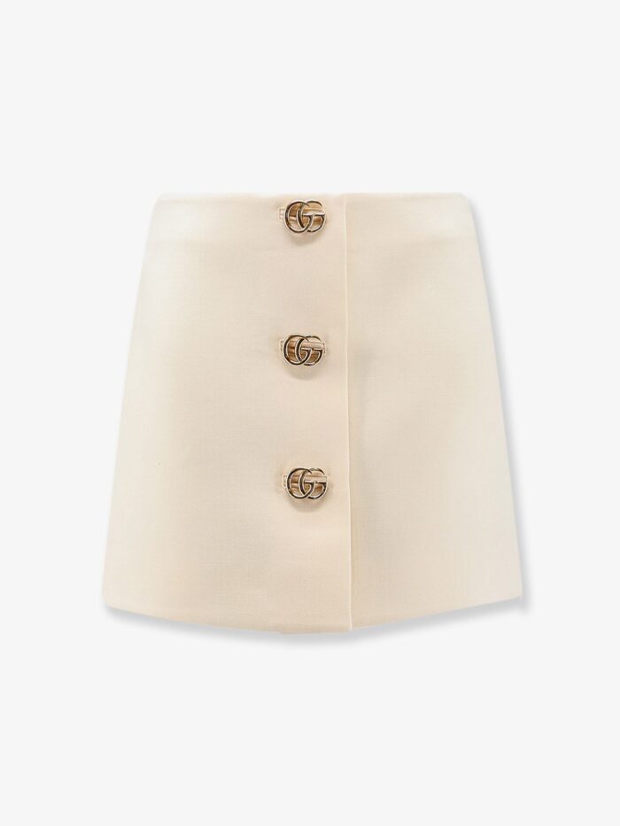 Gucci Wool Crêpe Skirt With Double G Button