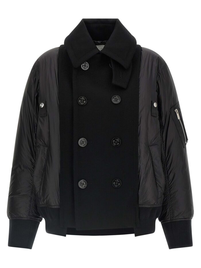 sacai wool insert bomber jacket SACAI Wool Insert Bomber Jacket