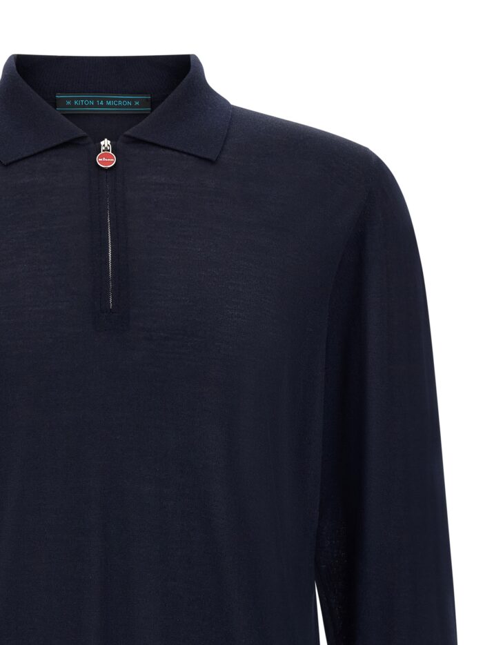 KITON Wool Polo Shirt 14 Microns