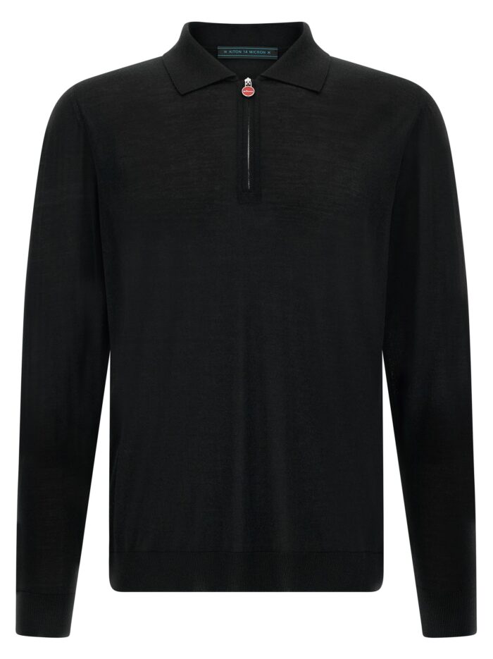 kiton wool polo shirt 14 microns KITON Wool Polo Shirt 14 Microns
