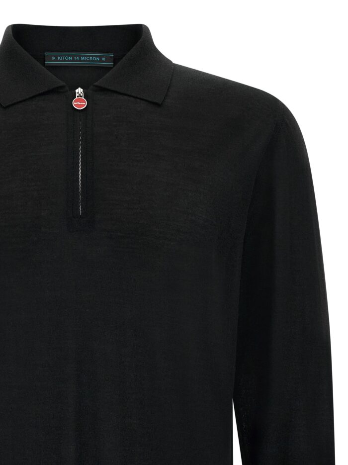 KITON Wool Polo Shirt 14 Microns