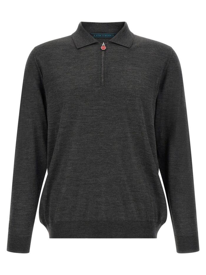 kiton wool polo shirt 14 microns KITON Wool Polo Shirt 14 Microns