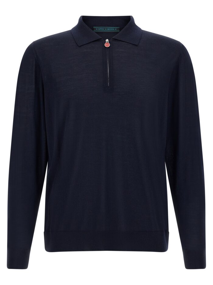 kiton wool polo shirt 14 microns KITON Wool Polo Shirt 14 Microns