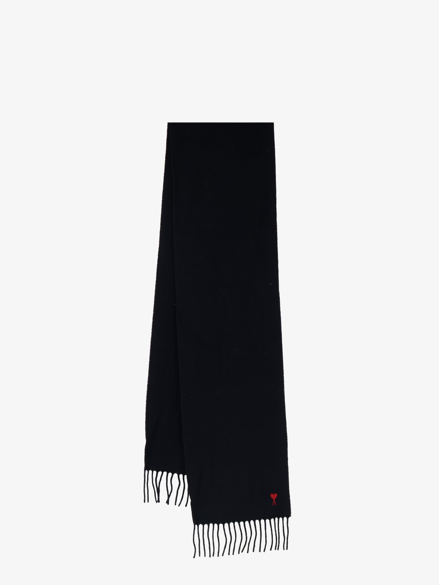 AMI PARIS Wool Scarf With Ami De Cœur Embroidery