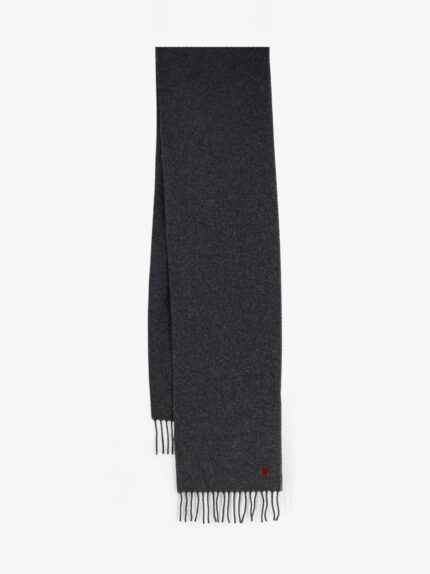 AMI PARIS Wool Scarf With Ami De Coeur Embroidery