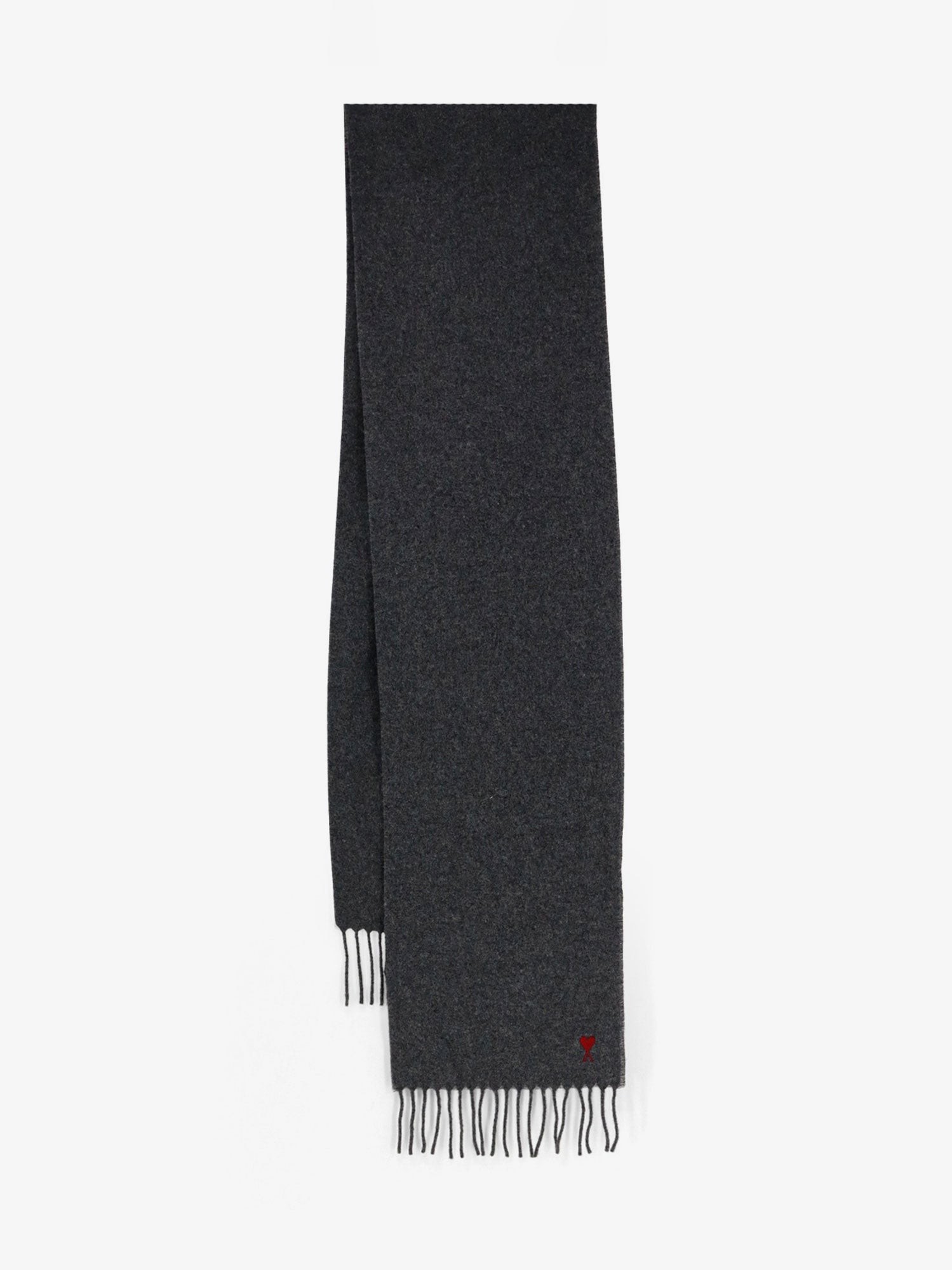 AMI PARIS Wool Scarf With Ami De Coeur Embroidery