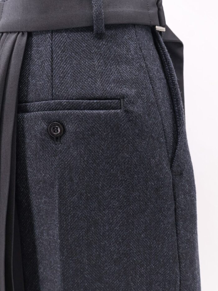 SACAI Wool Skirt With Pleated Insert
