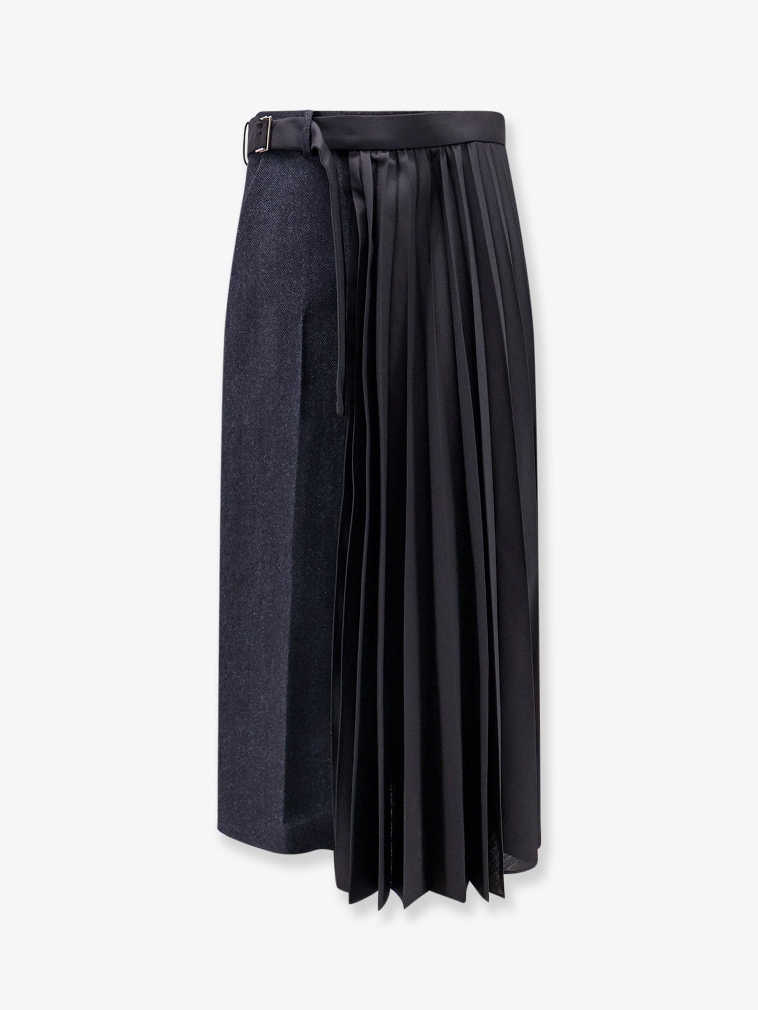 SACAI Wool Skirt With Pleated Insert