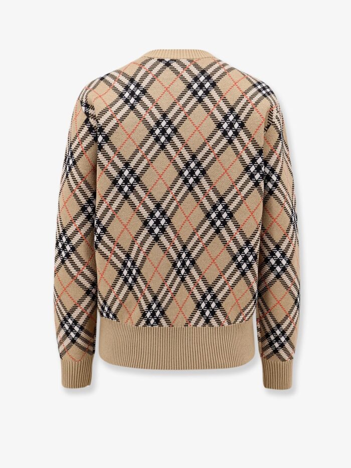 Wool Sweater With Burberry Check Motif