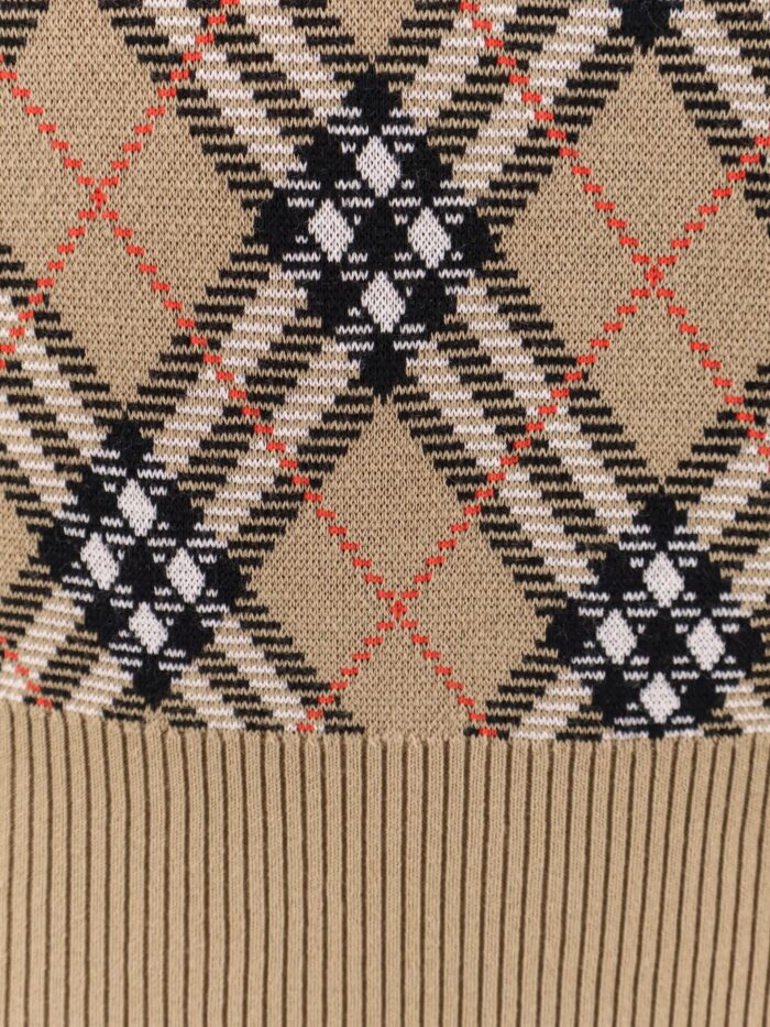 Wool Sweater With Burberry Check Motif