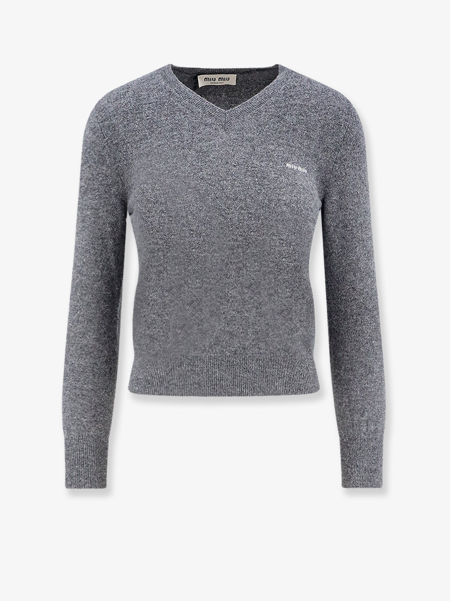 Miu Miu Wool Sweater With Logo Inlay