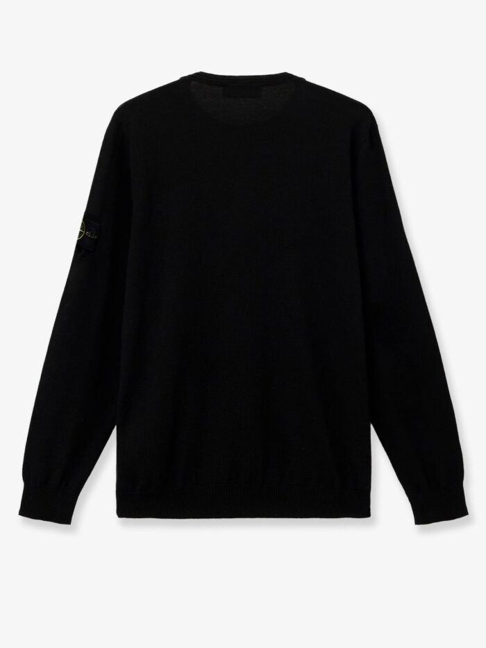 Stone Island Wool Sweater With Side Logo Patch