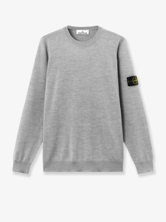 stone island wool sweater with side logo patch Stone Island Wool Sweater With Side Logo Patch