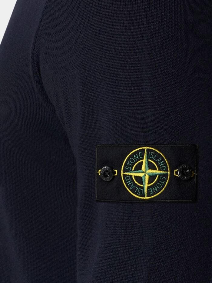 Stone Island Wool Sweater With Side Logo Patch