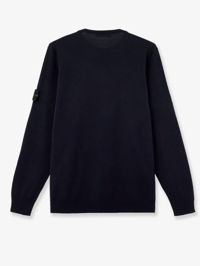 Stone Island Wool Sweater With Side Logo Patch
