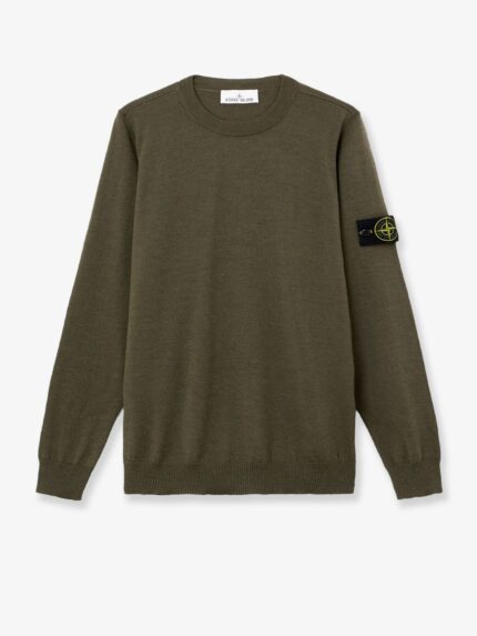Stone Island Wool Sweater With Side Logo Patch
