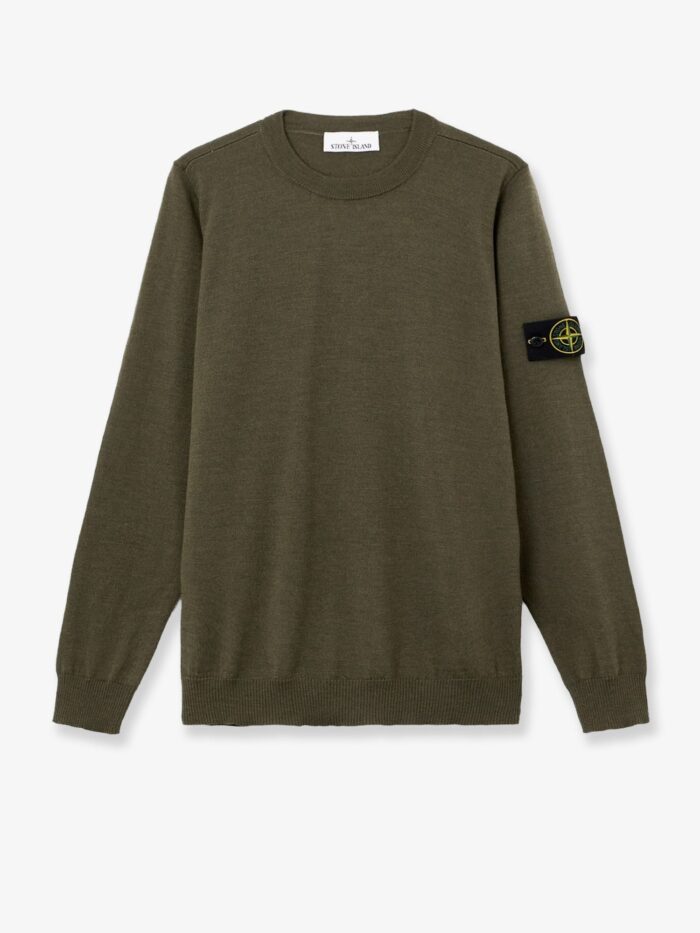 Stone Island Wool Sweater With Side Logo Patch