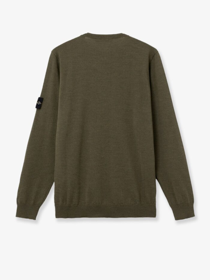 Stone Island Wool Sweater With Side Logo Patch