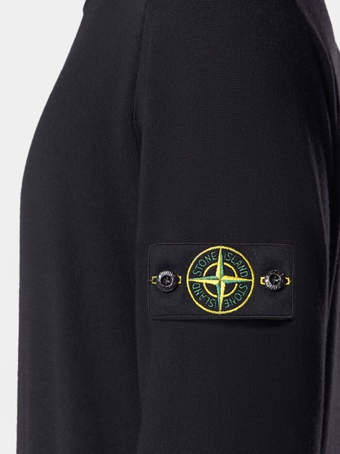 Stone Island Wool Sweater With Side Logo Patch