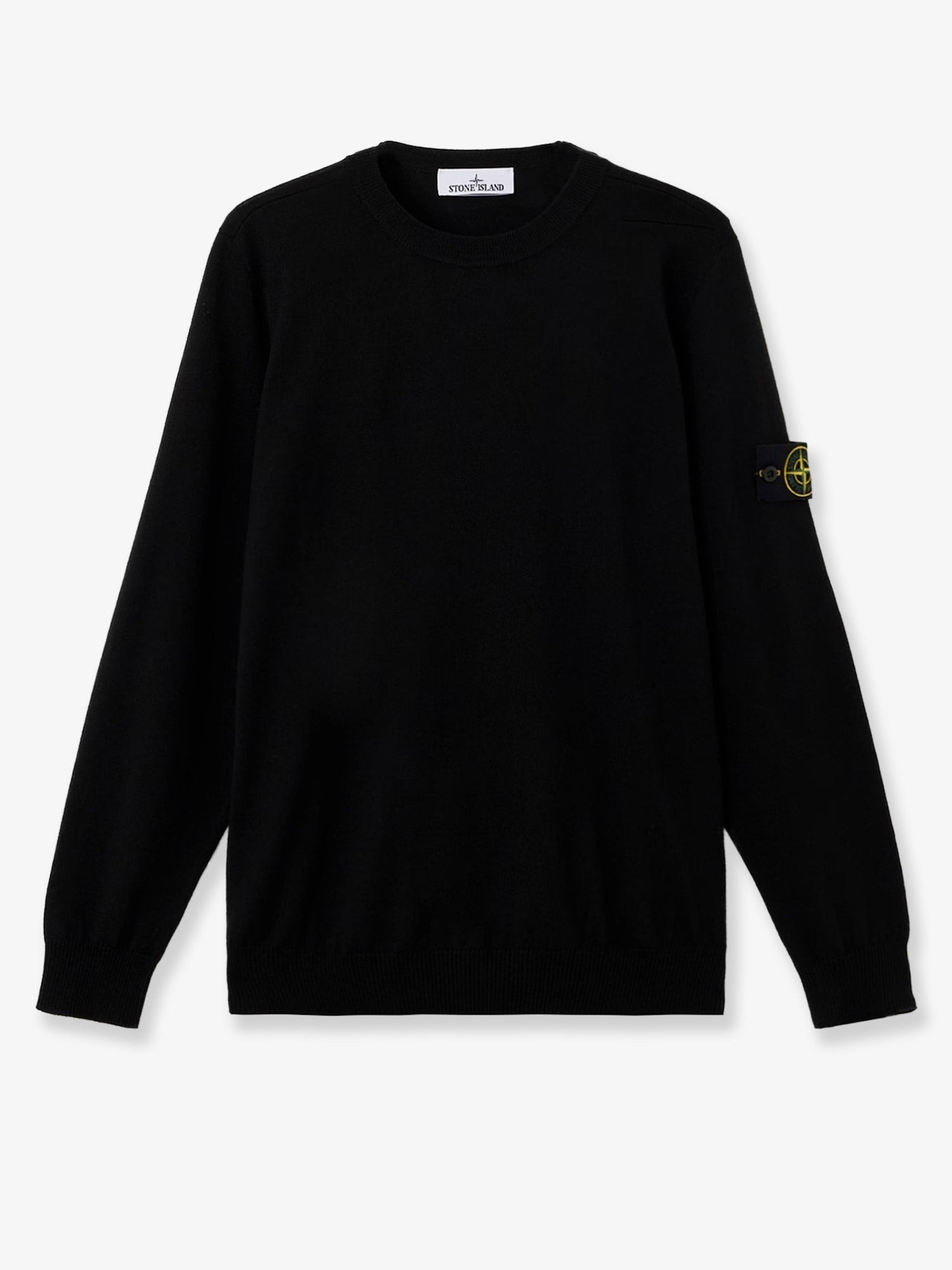 Stone Island Wool Sweater With Side Logo Patch