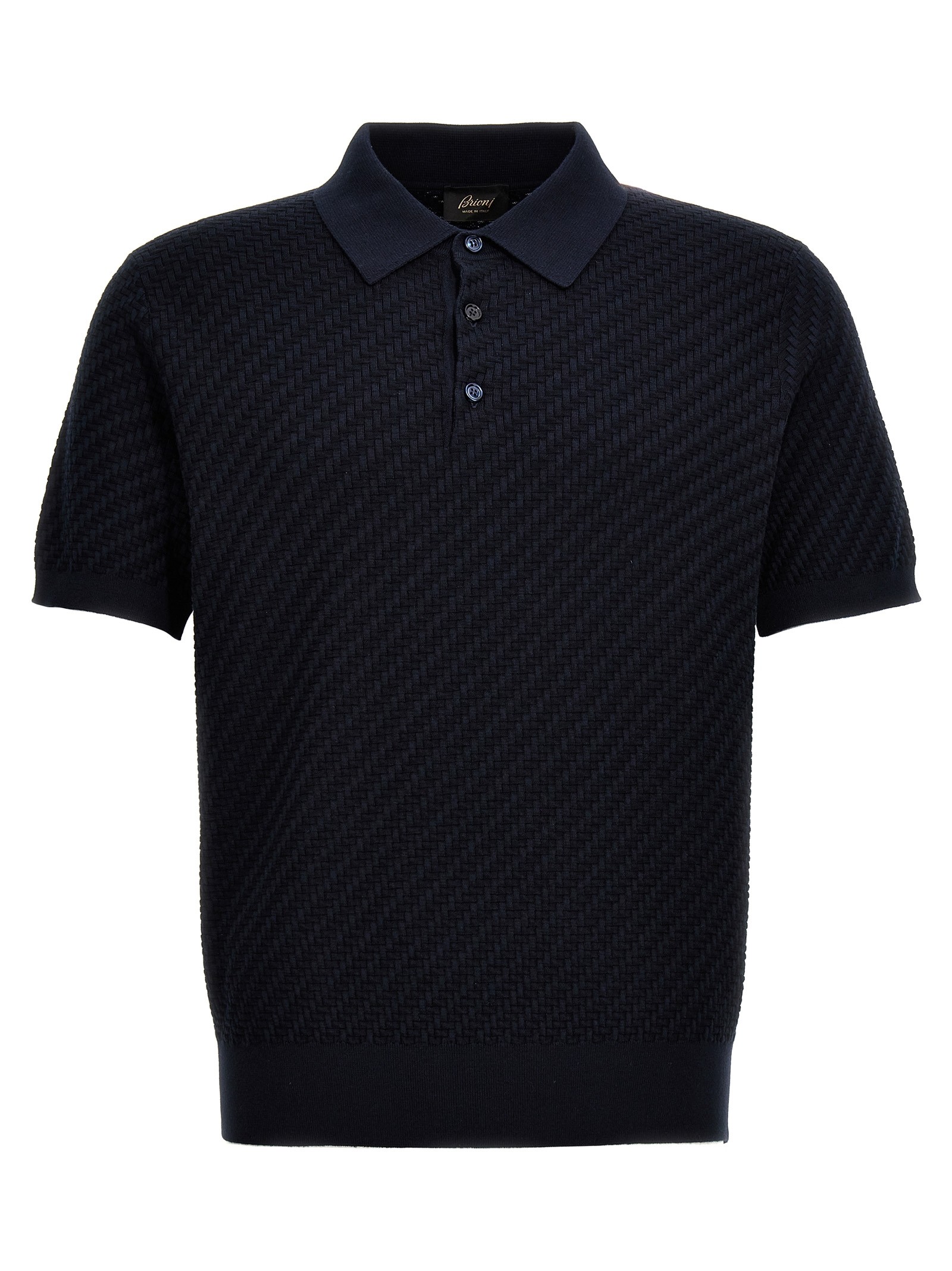 BRIONI Woven Knit Polo Shirt