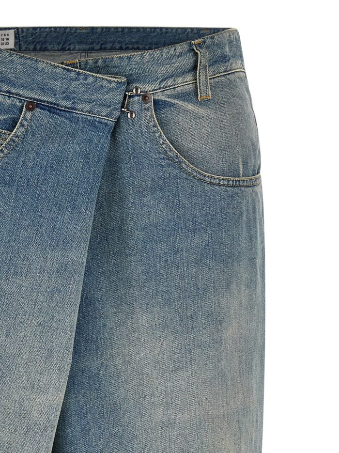 Maison Margiela 'Wrap' Asymmetric Closure Jeans