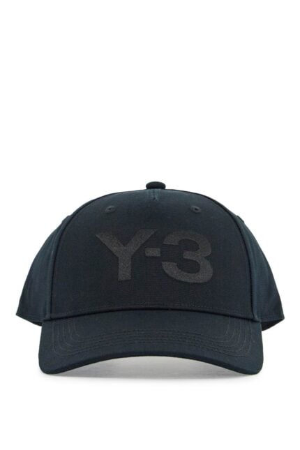 Y-3 Black Cotton Baseball Cap With Curved Brim Adjustable