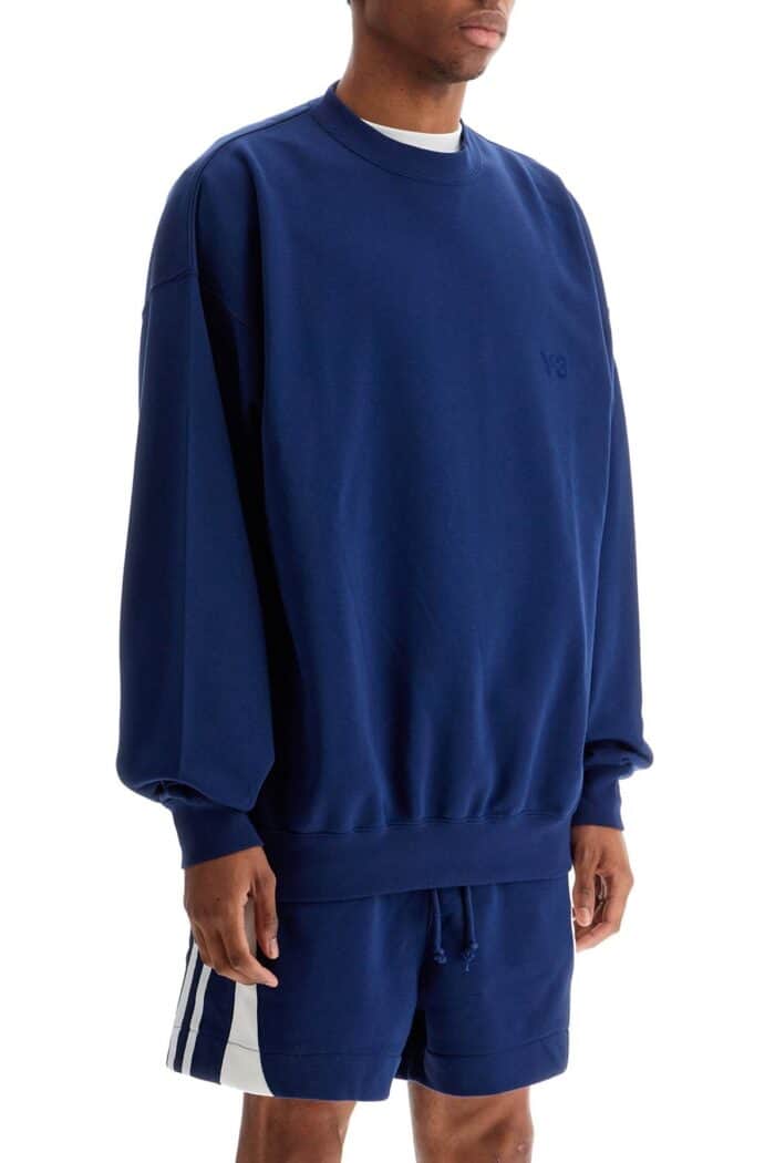 Y-3 Blue Cotton Crewneck Sweatshirt For Men