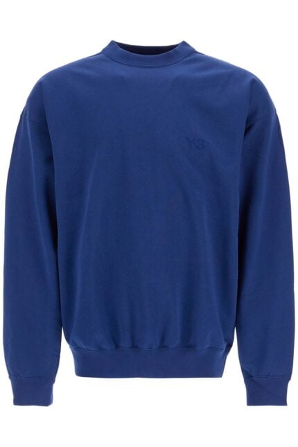 Y-3 Blue Cotton Crewneck Sweatshirt For Men