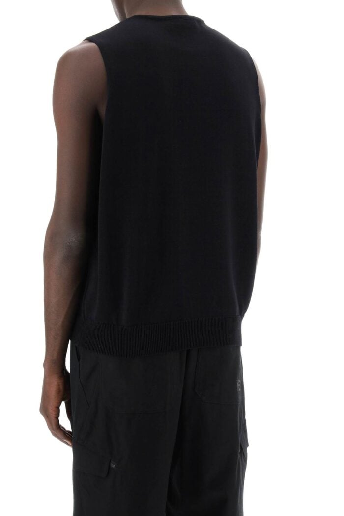 Y-3 Knitted Logo Vest In Seven