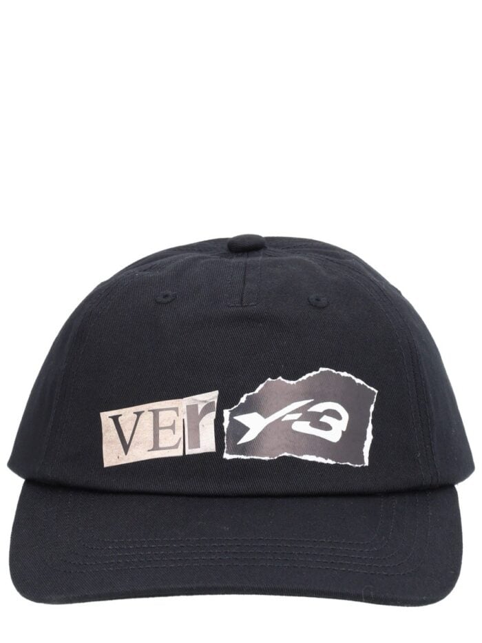 y 3 logo print baseball hat Y - 3 LOGO PRINT BASEBALL HAT