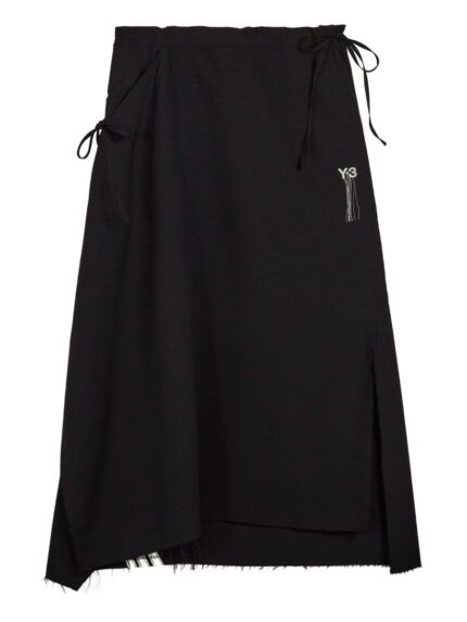 Y - 3 "UNIFORM RAW" MIDI SKIRT