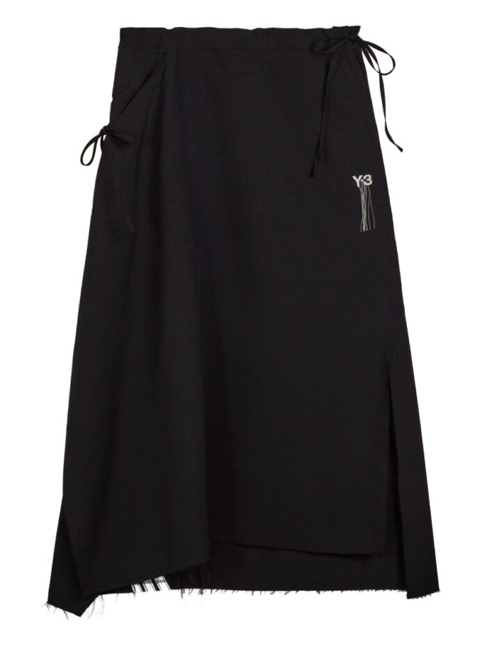 Y - 3 "UNIFORM RAW" MIDI SKIRT