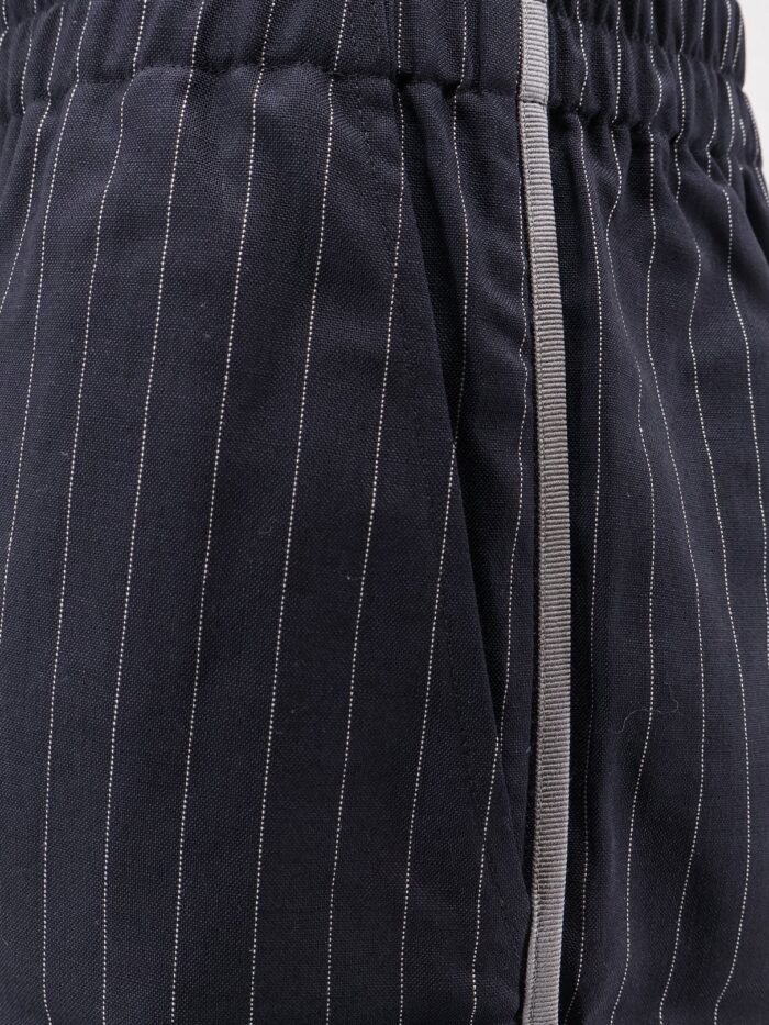 Y-81 Virgin Wool Blend Shorts With Striped Pattern