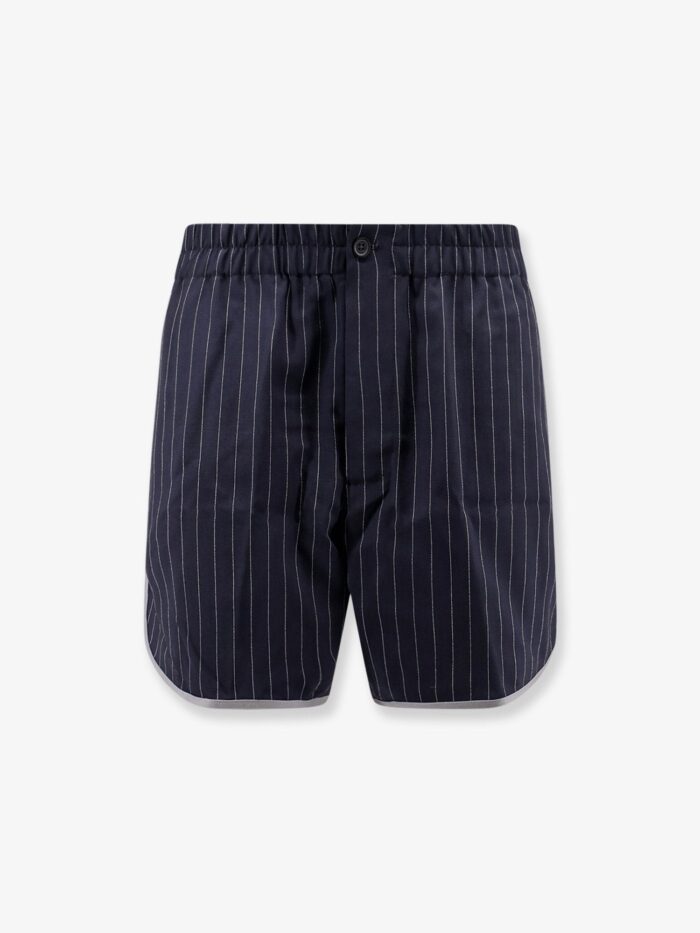 Y-81 Virgin Wool Blend Shorts With Striped Pattern